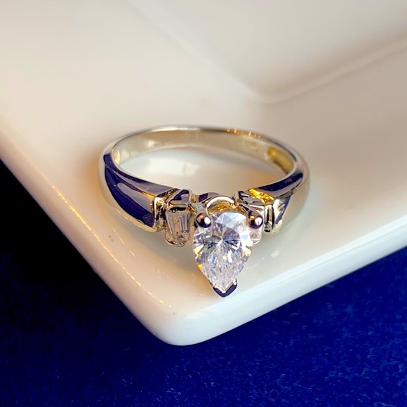 Stunning Pear shaped Ring silver 925. Gorg… - Picture 3 of 8